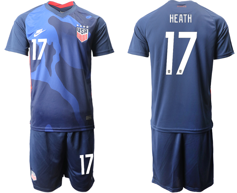 Men 2020-2021 Season National team United States away blue #17 Soccer Jersey